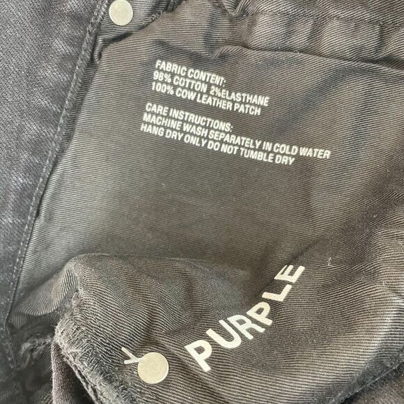 Purple Brand Jeans Men 34x33 P005 Black Slim Fit Button Fly Designer Stright Fit - Picture 7 of 15